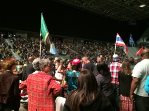 Representatives from over 100 countries marched in with their flags. Photo by Elizabeth Hoover