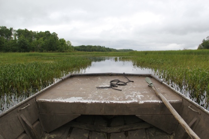 Boat ride through the Kakagon slough. Photo by Angelo Baca